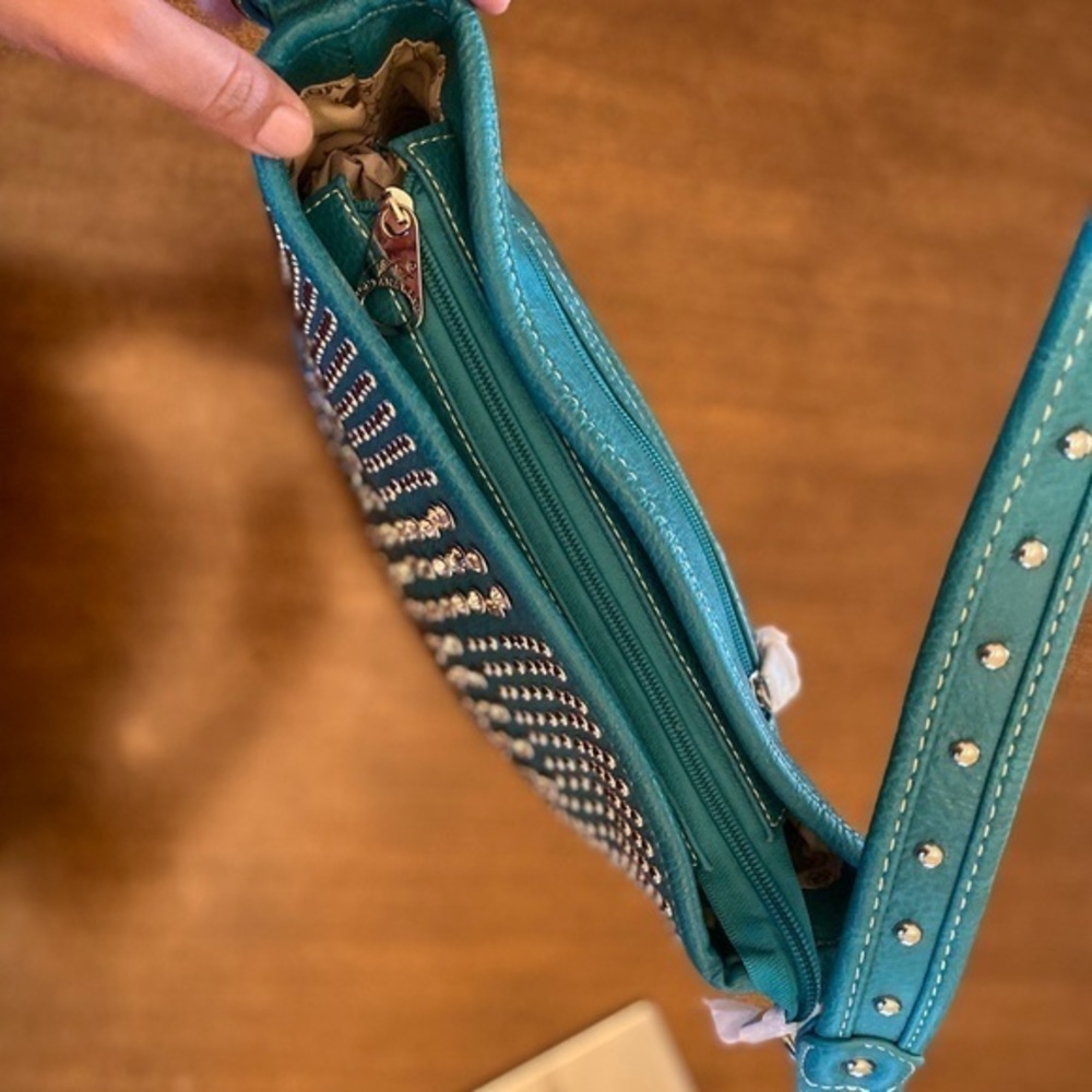 Montana west studded hobo tote bag turquoise - Picture 7 of 8